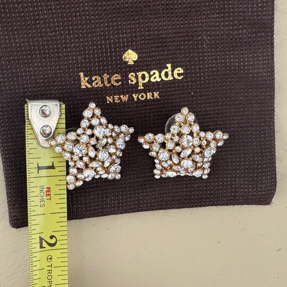 Pave Star Gold Pierced Earrings - Picture 6 of 6